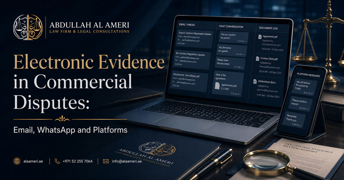 Electronic Evidence in Commercial Disputes: Email, WhatsApp and Platforms：阿联酋法律实务指南
