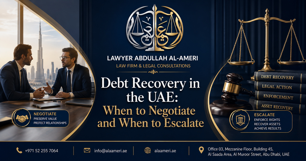 Debt Recovery in the UAE: When to Negotiate and When to Escalate：阿联酋法律实务指南