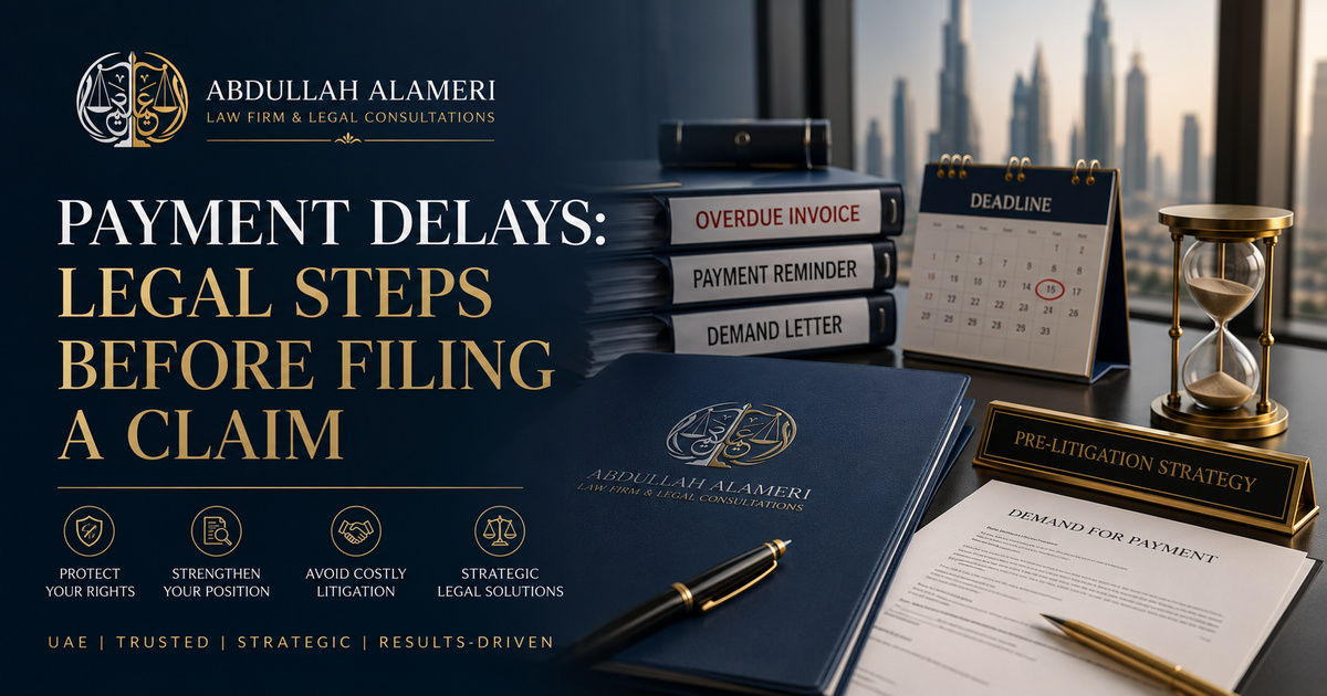 Payment Delays: Legal Steps Before Filing a Claim：阿联酋法律实务指南