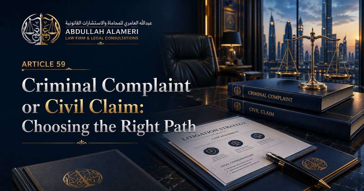 Criminal Complaint or Civil Claim: Choosing the Right Path：阿联酋法律实务指南