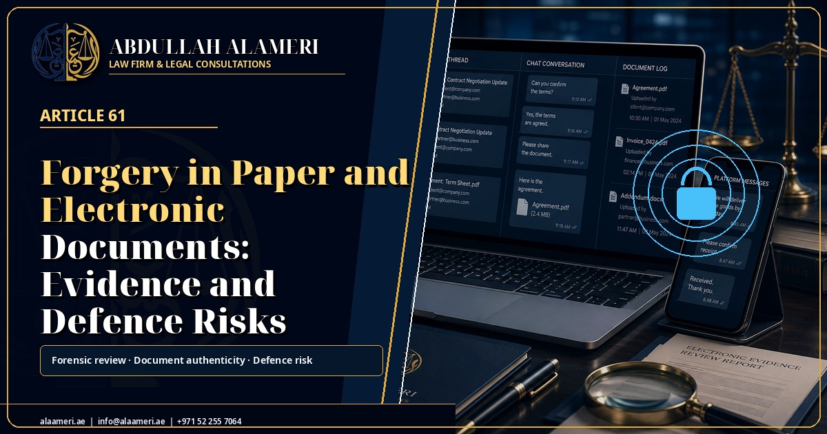 Forgery in Paper and Electronic Documents: Evidence and Defence Risks：阿联酋法律实务指南