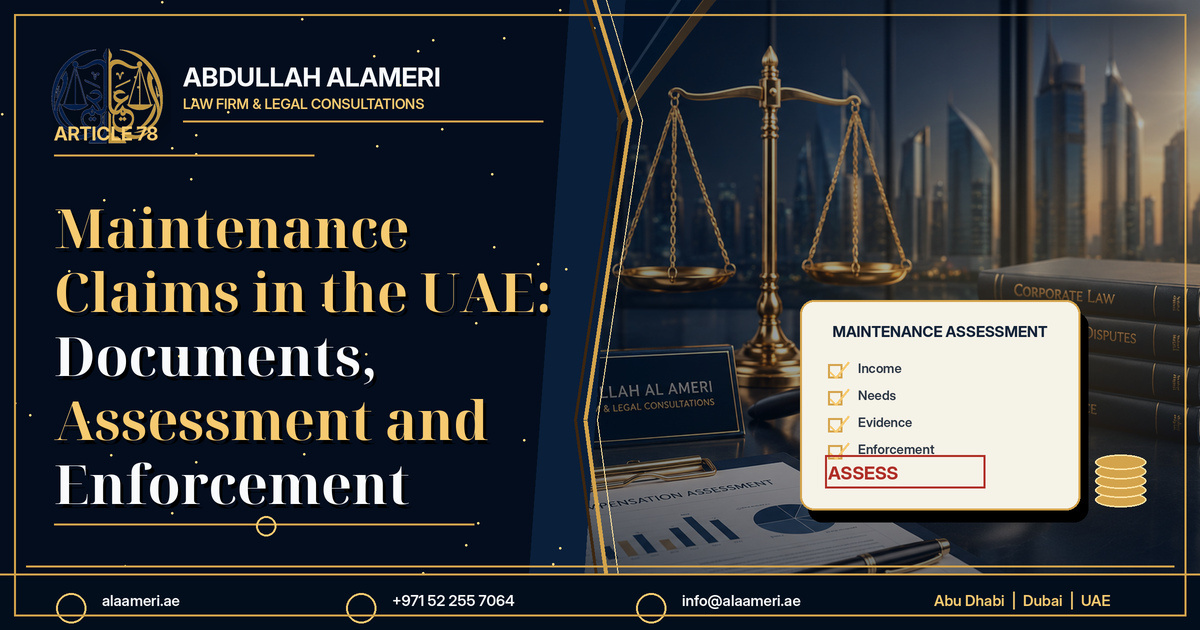 Maintenance Claims in the UAE: Documents, Assessment and Enforcement